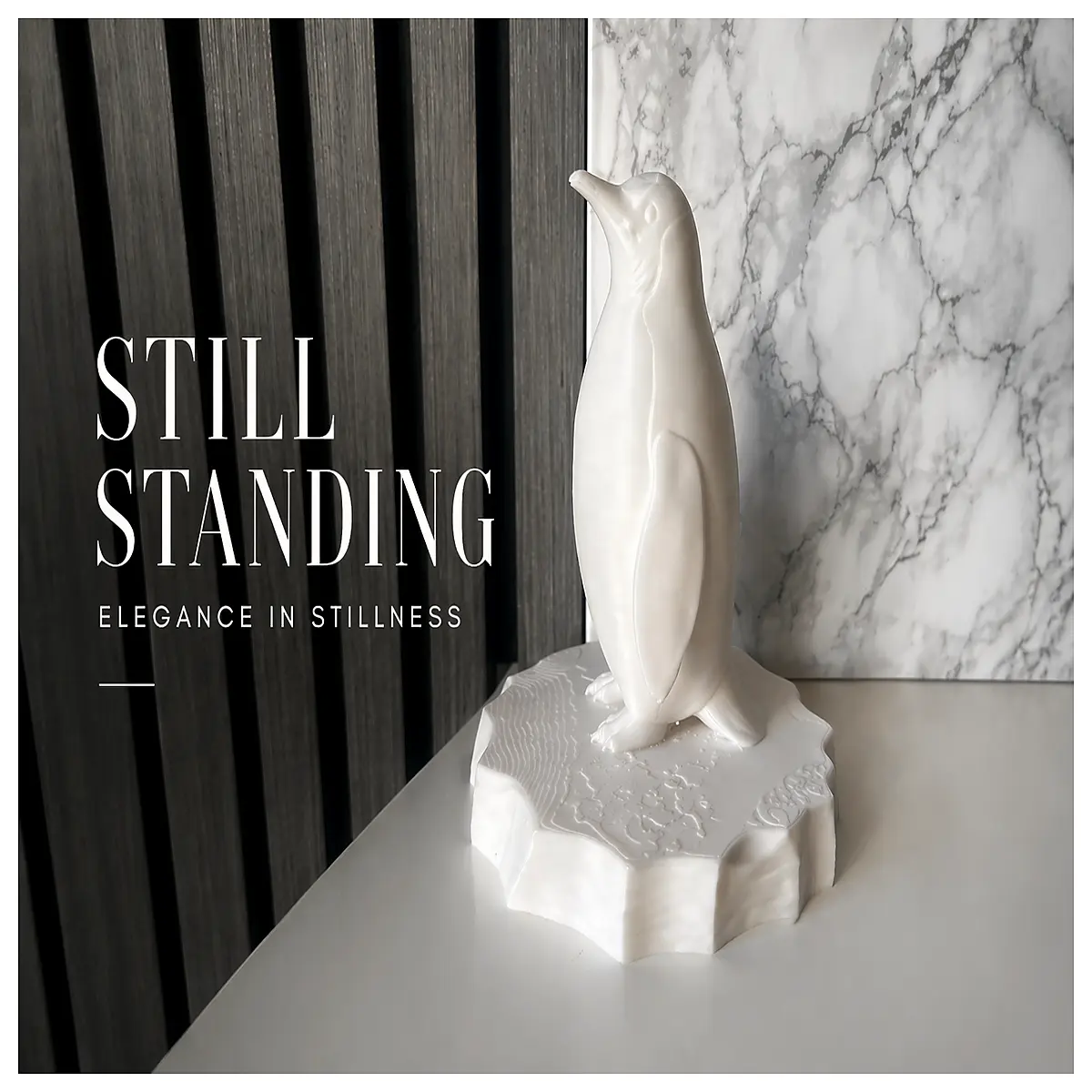 modern ice penguin sculpture resin art decor for home office garden patio outdoor statue