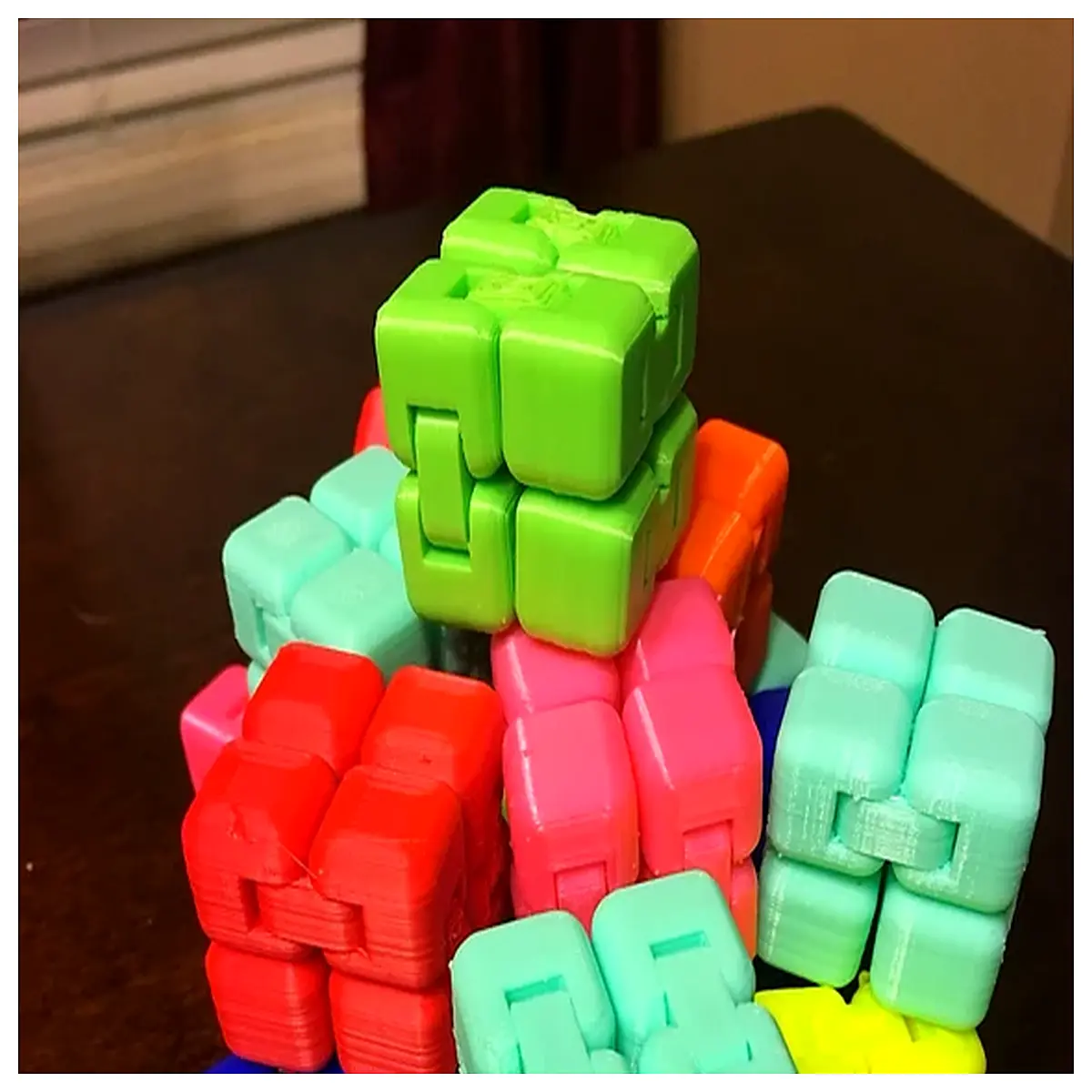 printed cube fidget toy stress relief anti anxiety kids adults