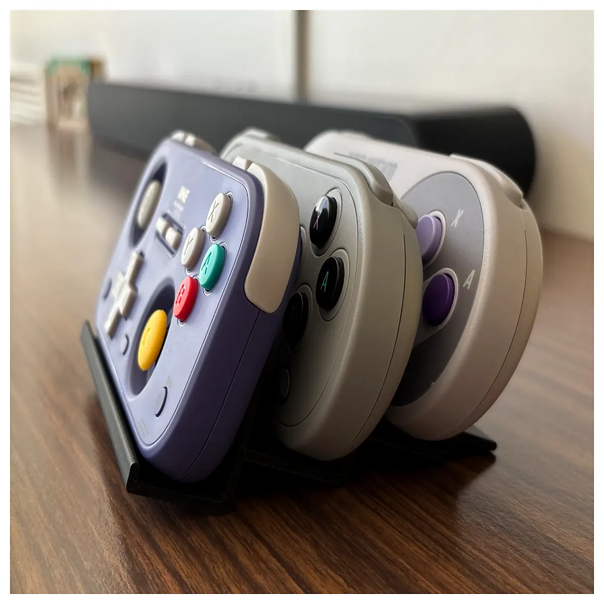 retro game controller holder for vintage nes snes joystick rack shelf organizer desktop storage