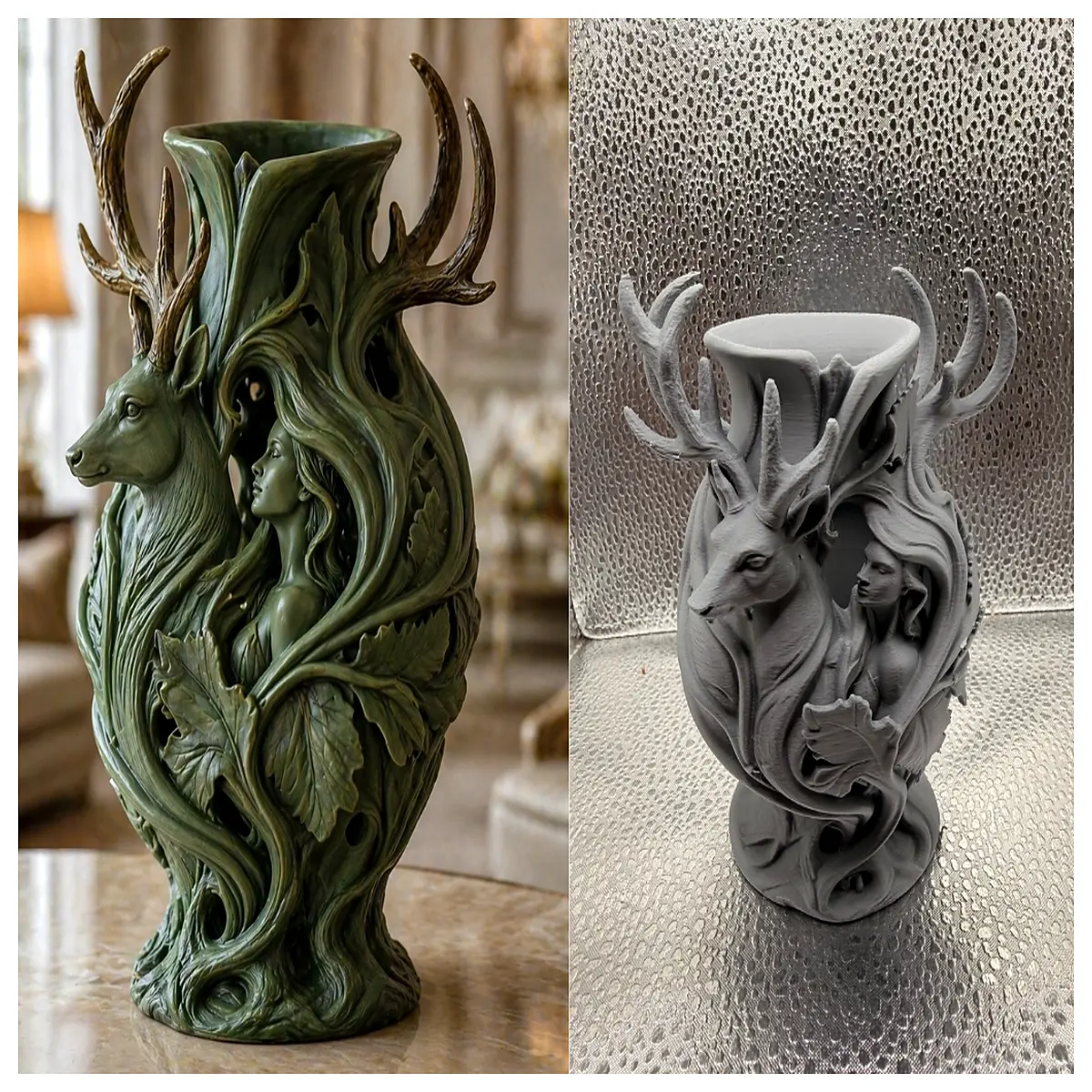whimsical fairy deer vase for home decor fantasy forest animal figurine shelf magical nature inspired ceramic centerpiece