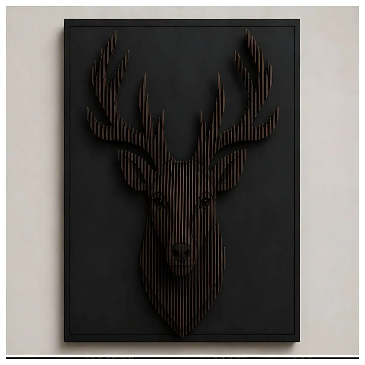 deer face layered sculpture resin art decor modern animal statue for home shelf