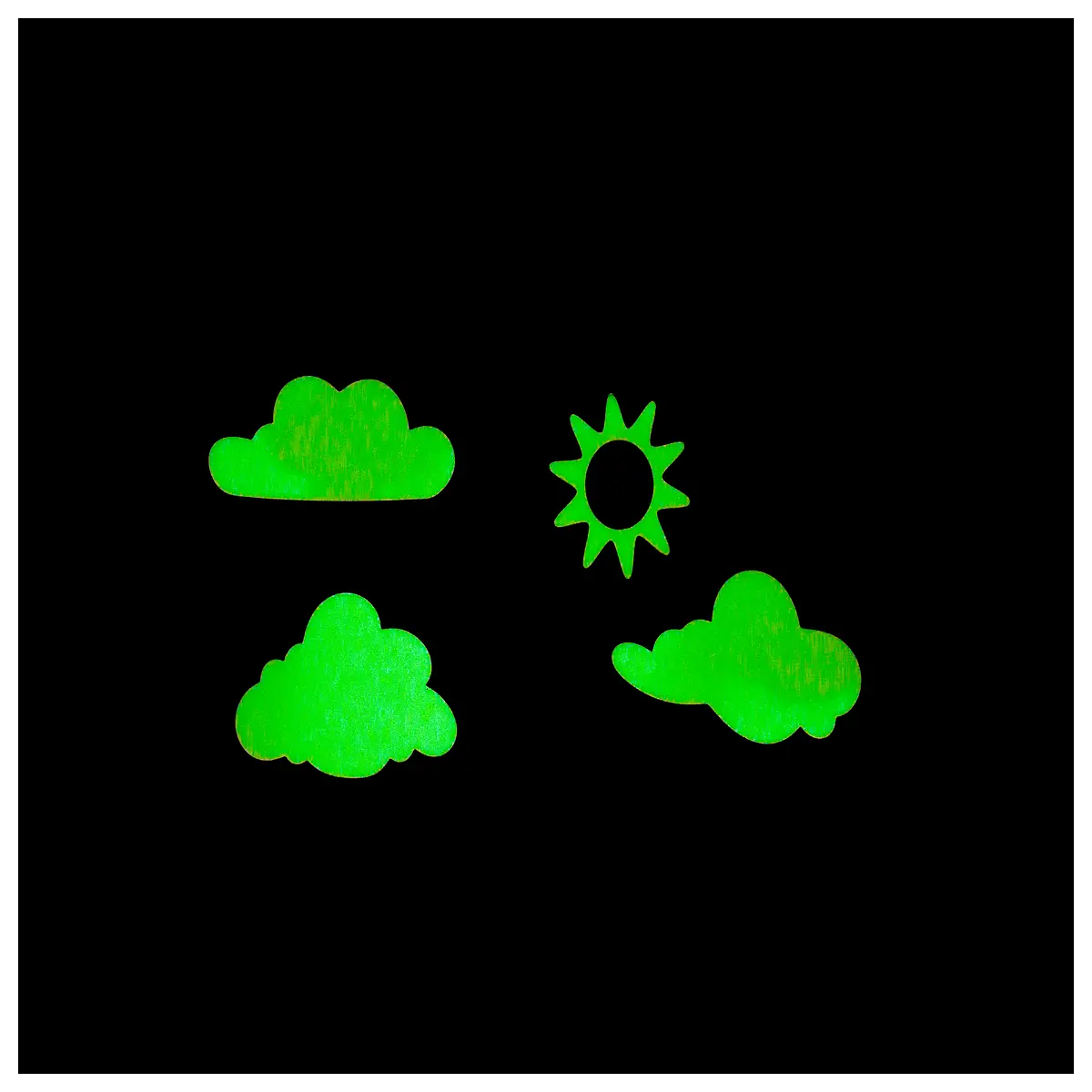 glow in the dark cloud and sun night luminescent decor for kids room soft glowing moon phase ambient nursery lighting
