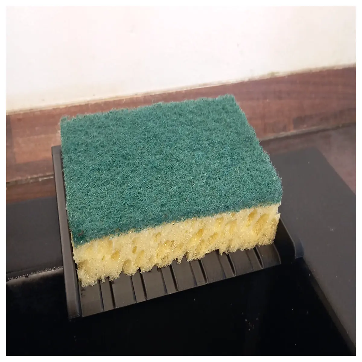 kitchen sponge holder with suction cup magnetic and sponge rack for sink side dish drainer organizer