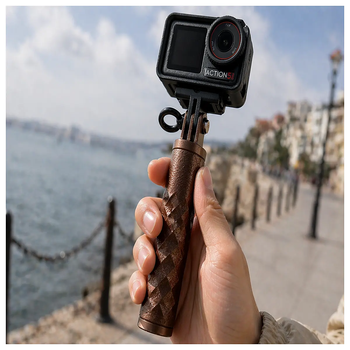 anti slip grip handle for action camera mount stable handheld shooting accessory
