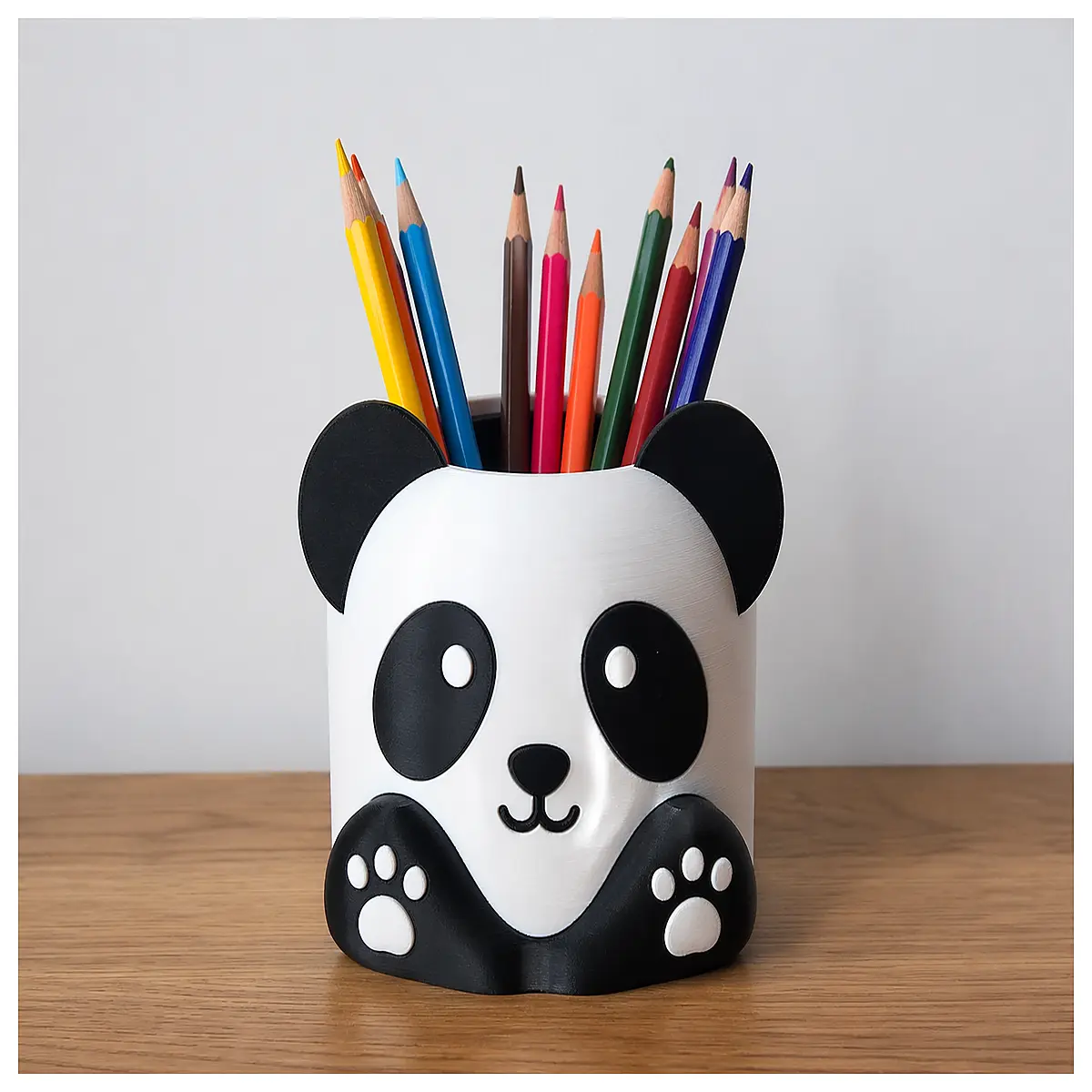 cute panda pencil holder desk organizer kawaii stationery storage box for kids office supplies