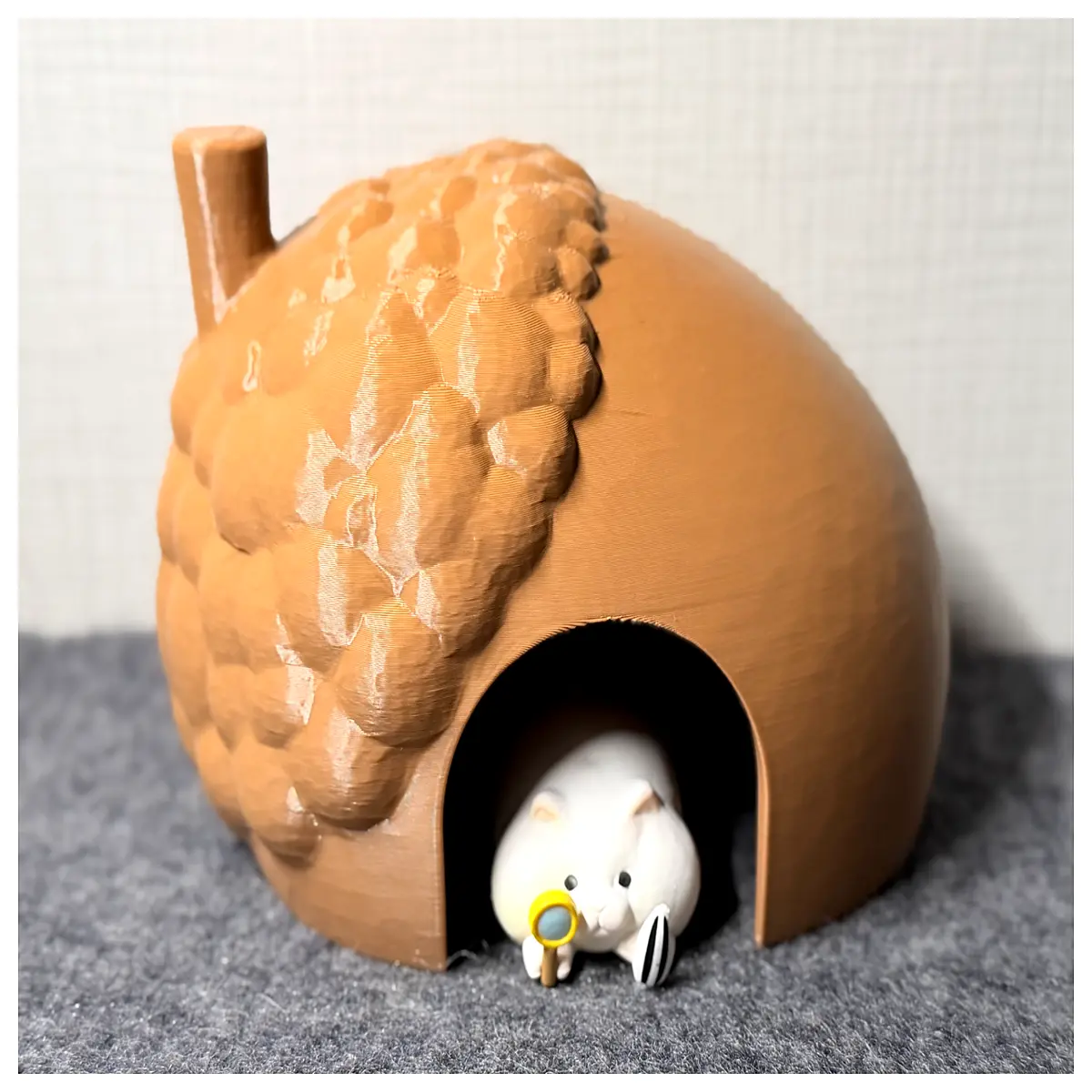 hamster acorn house small animal wooden hideout cage accessory nesting box