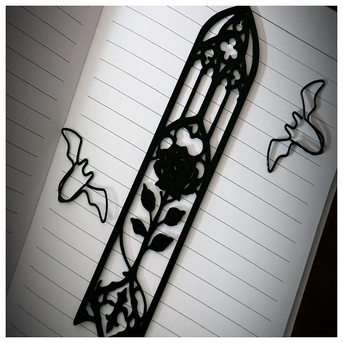 dark gothic bookmark aesthetic reading gift occult book lover