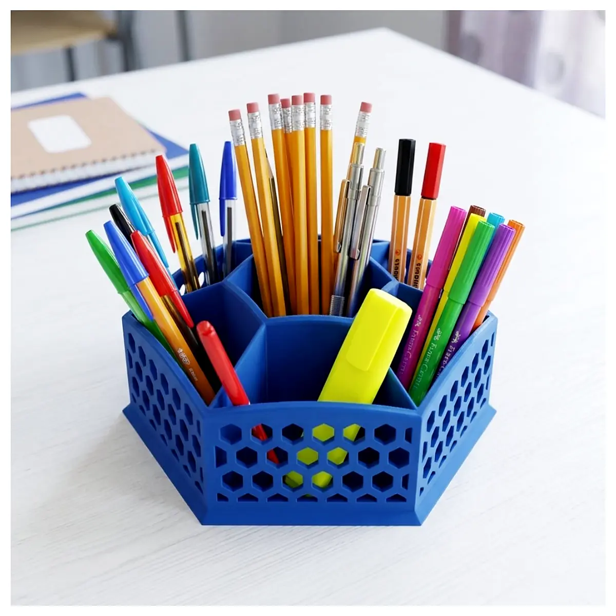 desk organizer pen holder for office metal pencil cup aesthetic stationery storage box