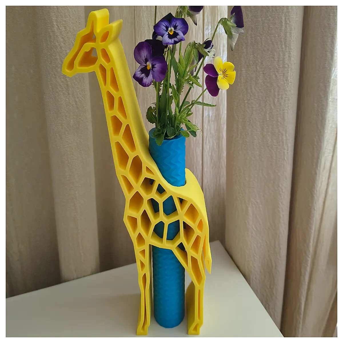 geometric giraffe vase modern home decor tall plant pot ceramic sculpture for living room shelf