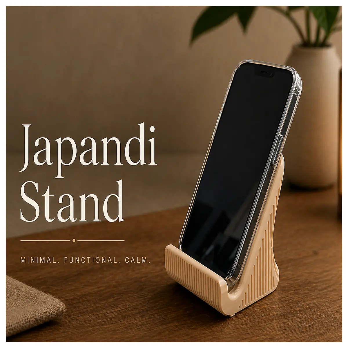 japanese scandinavian minimalist phone for desk wooden mobile holder with charging port elegant smartphone dock organizer