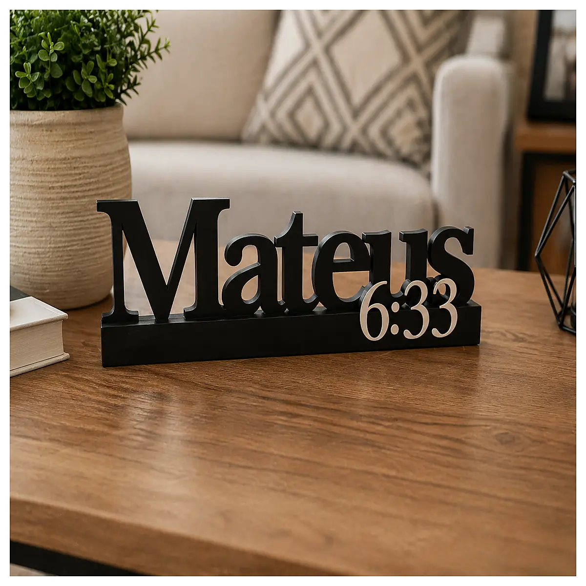 matthew 6 33 bible verse plaque wall art christian home decor gold lettering religious scripture sign