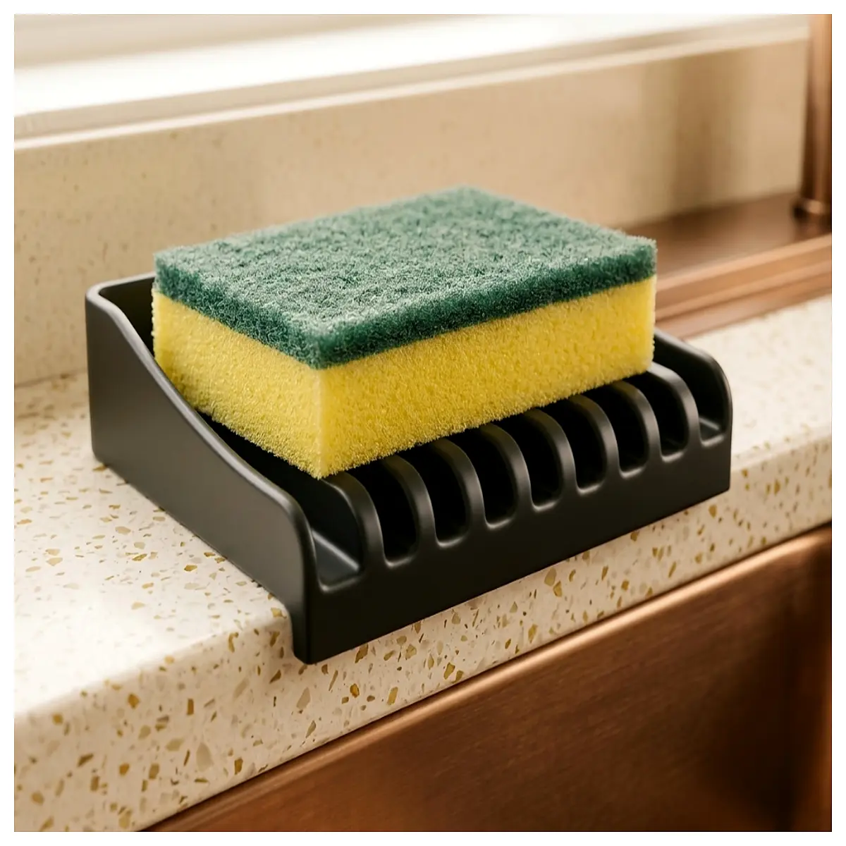 kitchen sink sponge holder no drip rack organizer stainless steel drain caddy for dish soap dispenser storage countertop