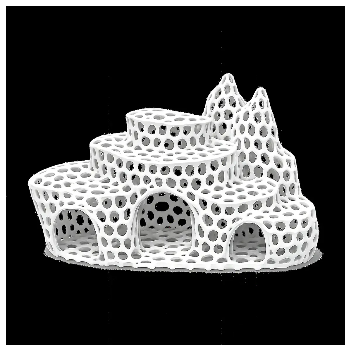 plastic aquarium cave hideout for fish shrimp mesh grid tank decoration shelter reptile terrarium habitat accessory