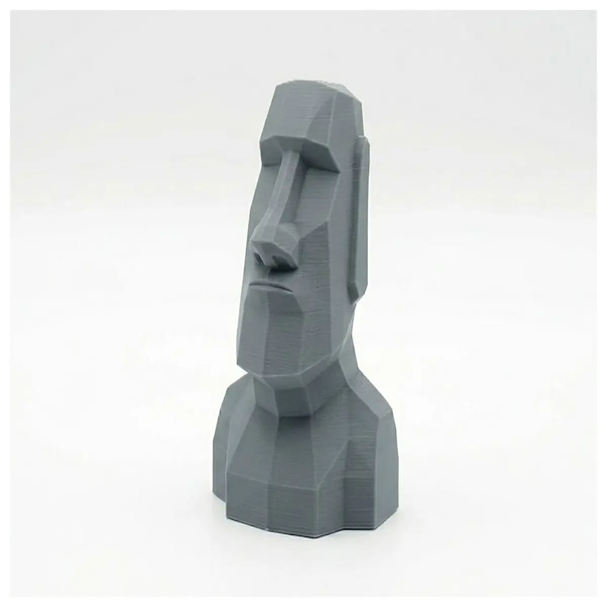 low poly moai head statue minimalist stone sculpture decor modern geometric art piece for shelf