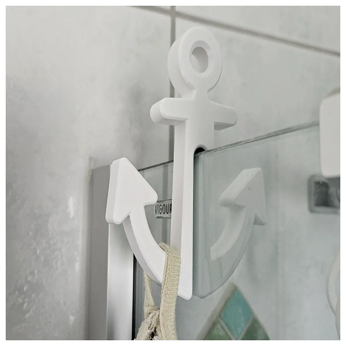 nautical bathroom decor suction cup hook for towels robe glass door anchor design non slip duty