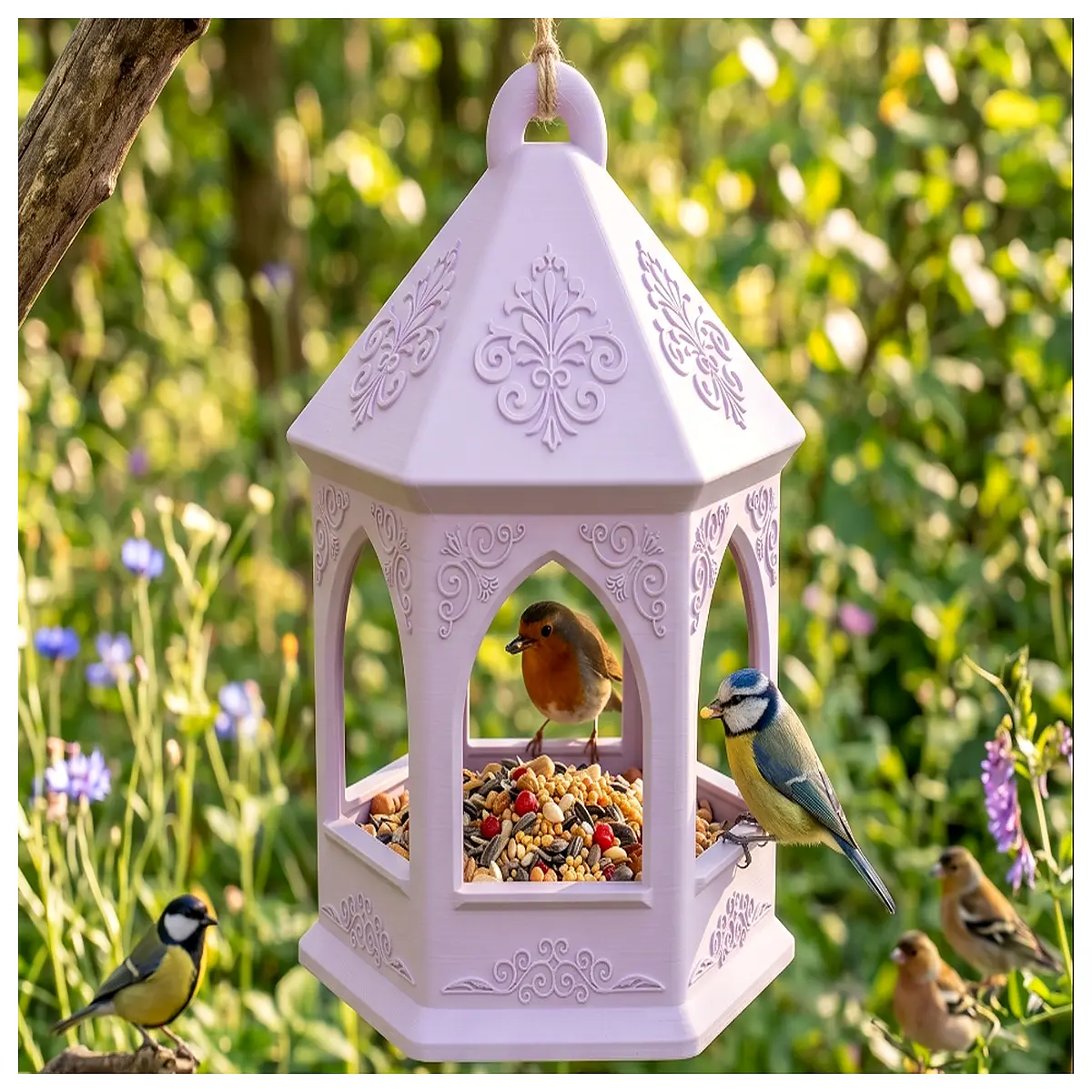modern bird feeder house for garden weatherproof hanging bird bath station with perch durable plastic outdoor wildlife feeding station