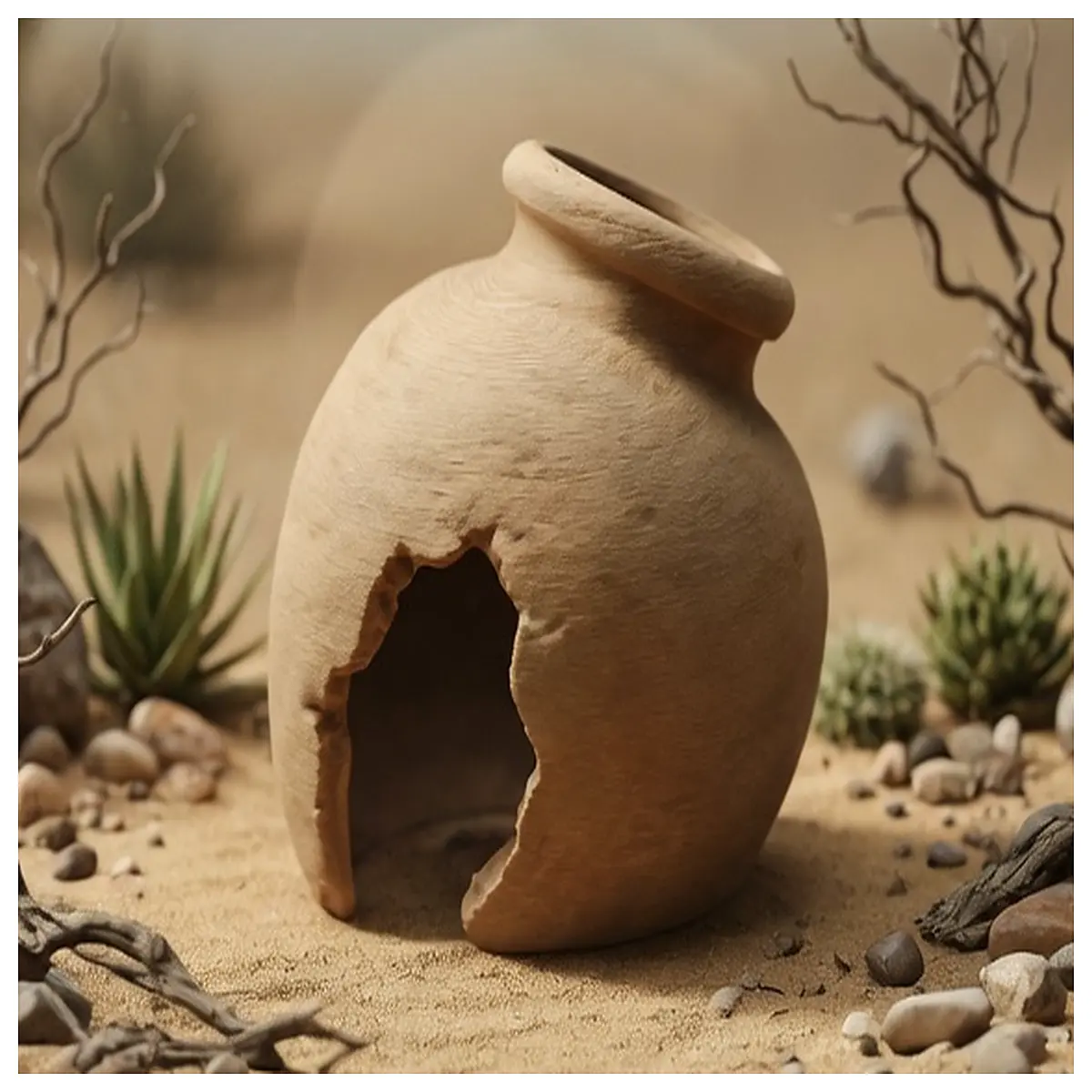 broken terracotta pot hiding spot for aquarium plants cracked clay cave shelter for fish and shrimp rustic terra cotta decoration for freshwater tank
