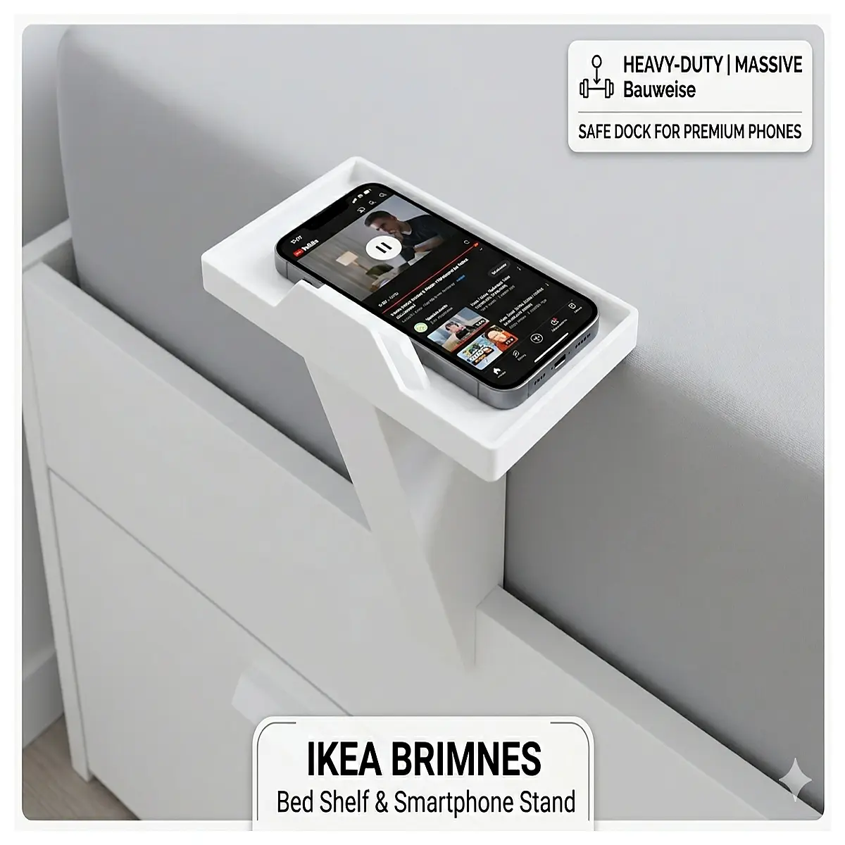 bedside caddy organizer with phone holder 22mm frame for nightstand storage