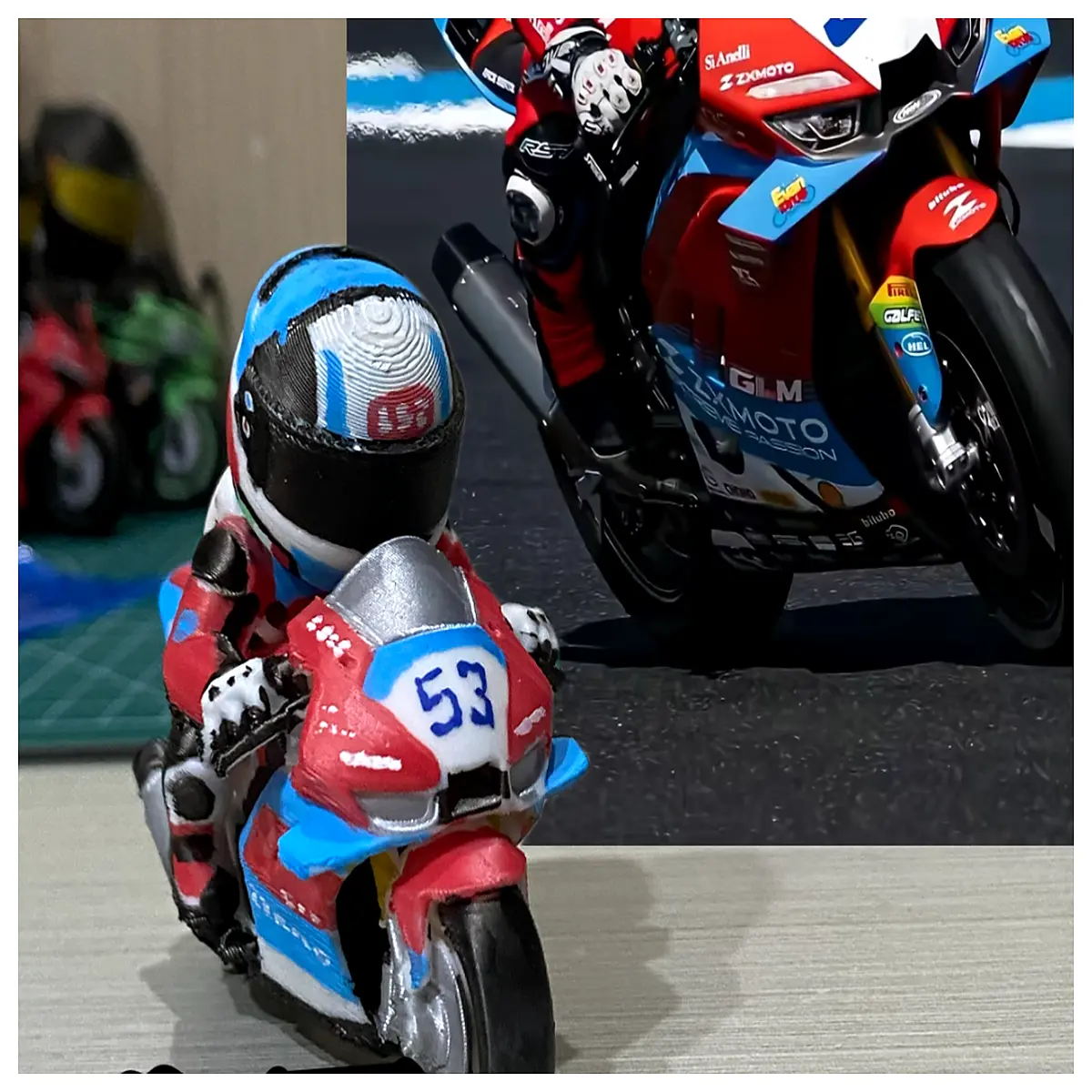diy unpainted resin zxmotor s1000rr fairing blank statue sculpture painting craft