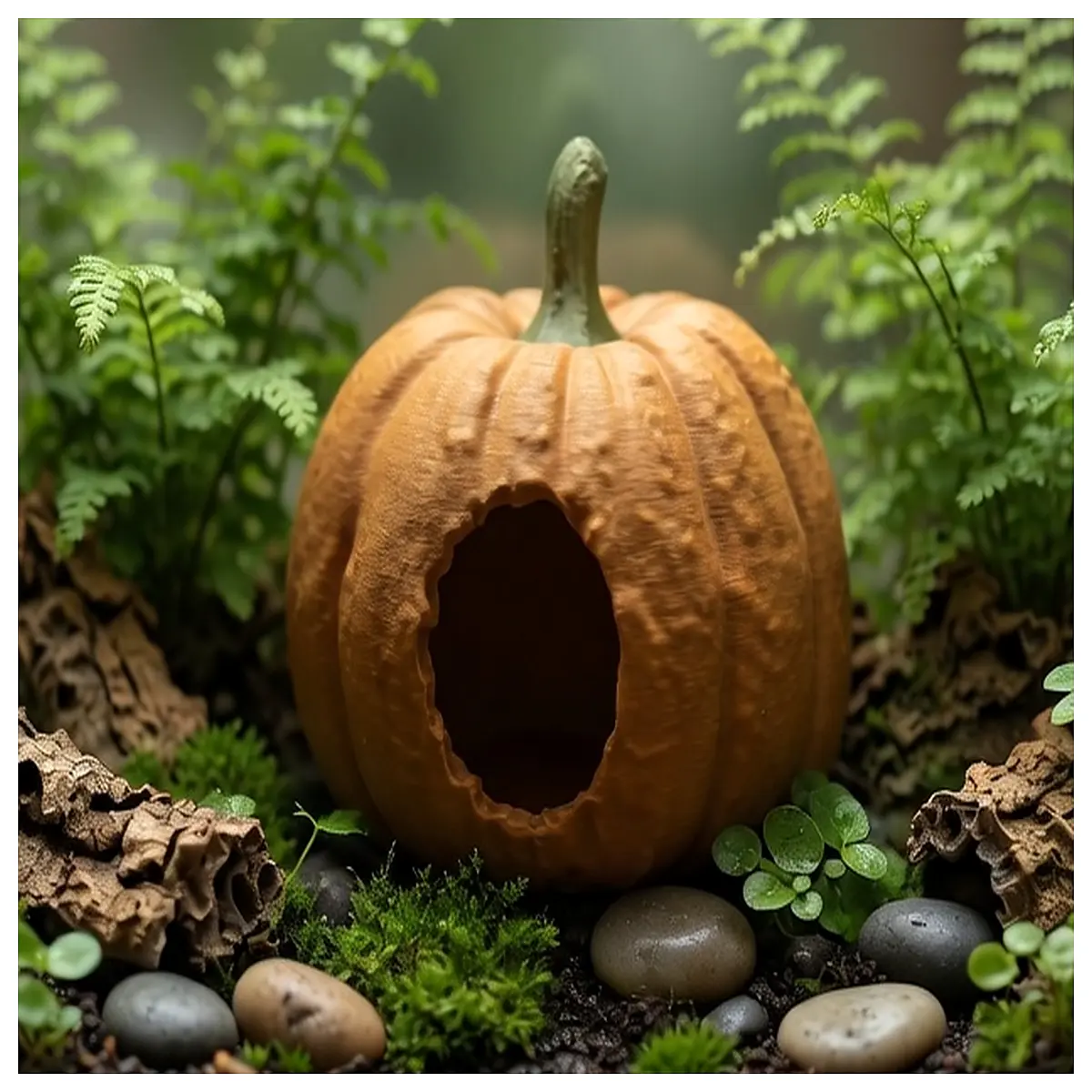 hollow hideout for reptile terrarium autumn leaf decoration naturalistic vivarium accessory safe hiding spot for bearded dragons and geckos