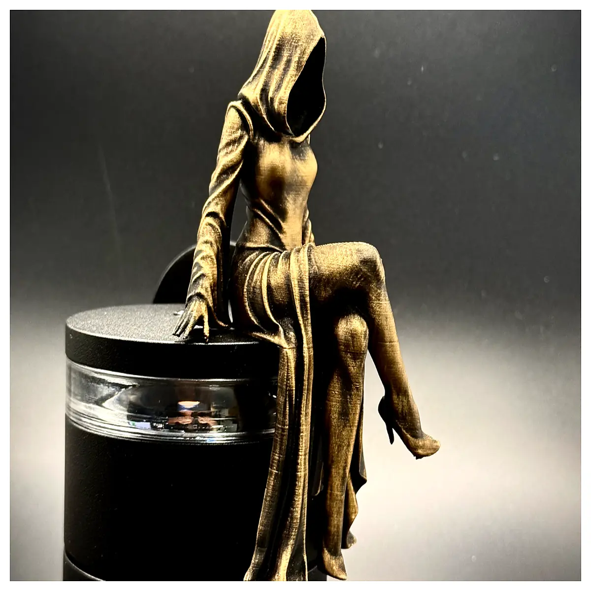gothic sitting statue edge pose miniature dark fantasy decor goth home accessories
