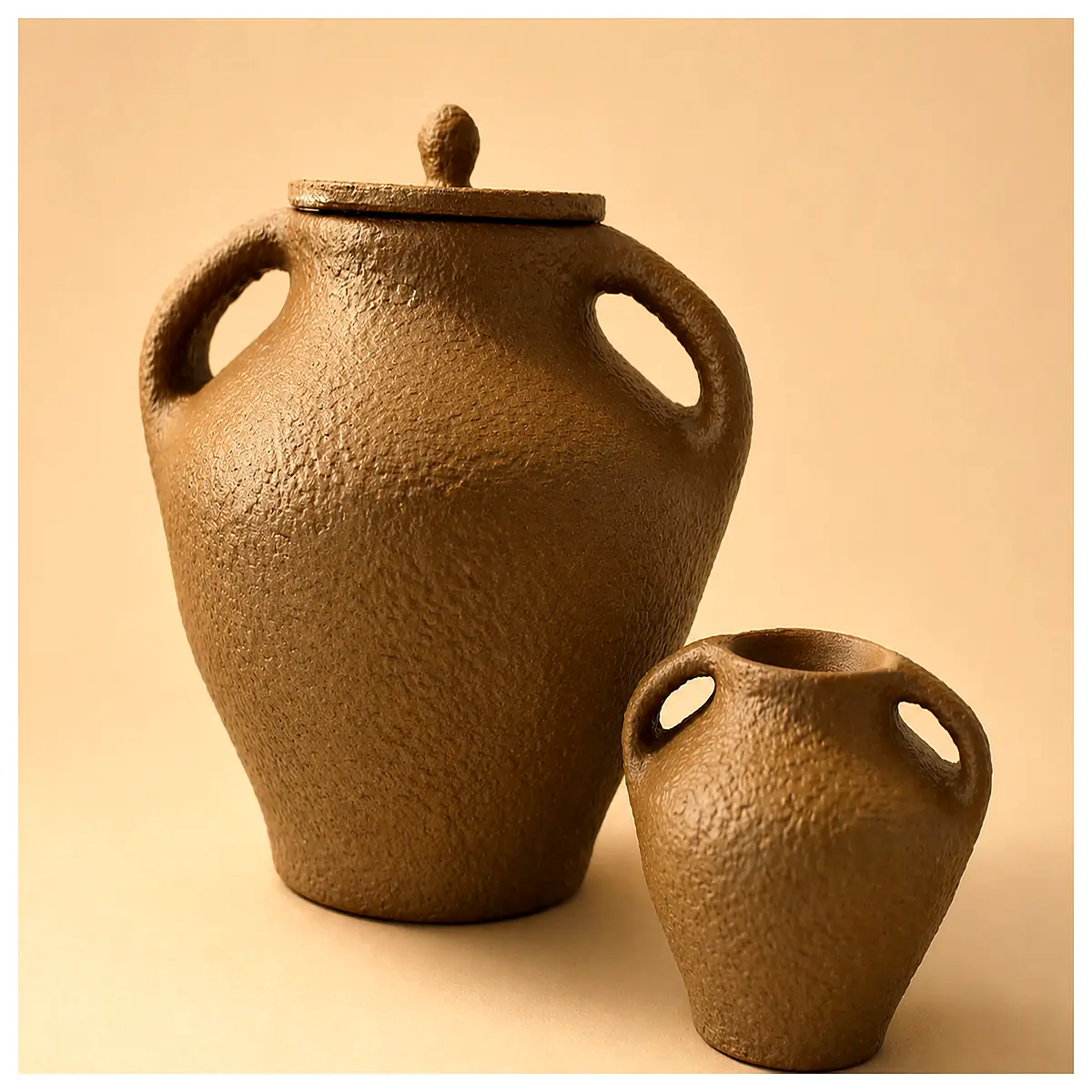 rustic terracotta jar with wicker lid vintage storage container for kitchen pantry decor