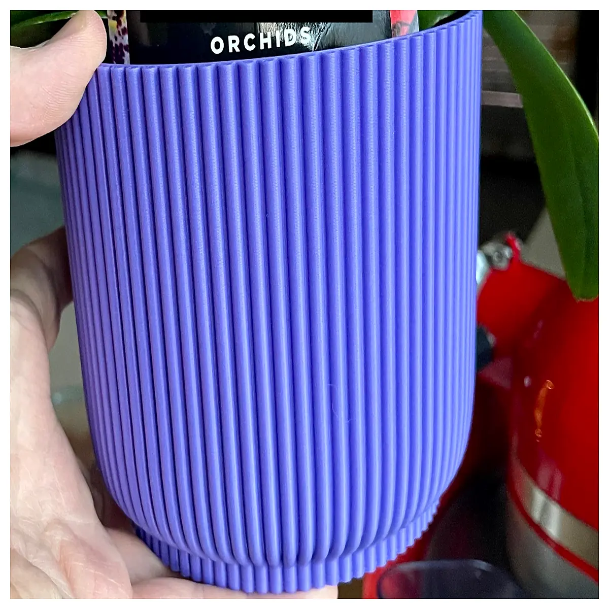 ribbed ceramic planter pot for orchids succulents indoor home decor modern minimalist flower vase
