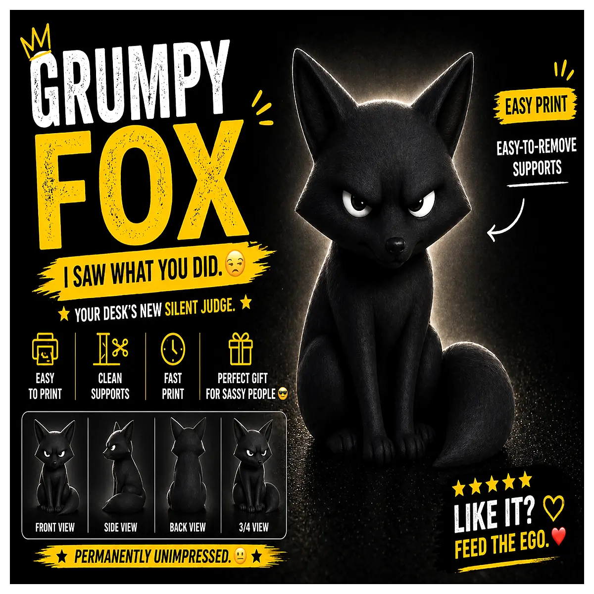 angry fox judging zoo animals funny meme sticker viral internet humor