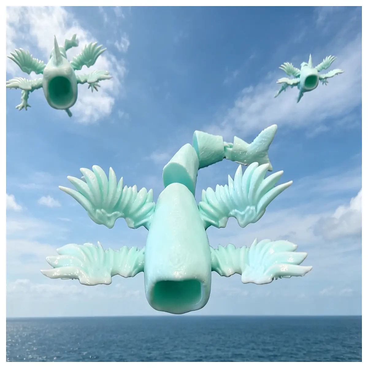 movable food sea creature evolution four wing flier action figure collectible toy