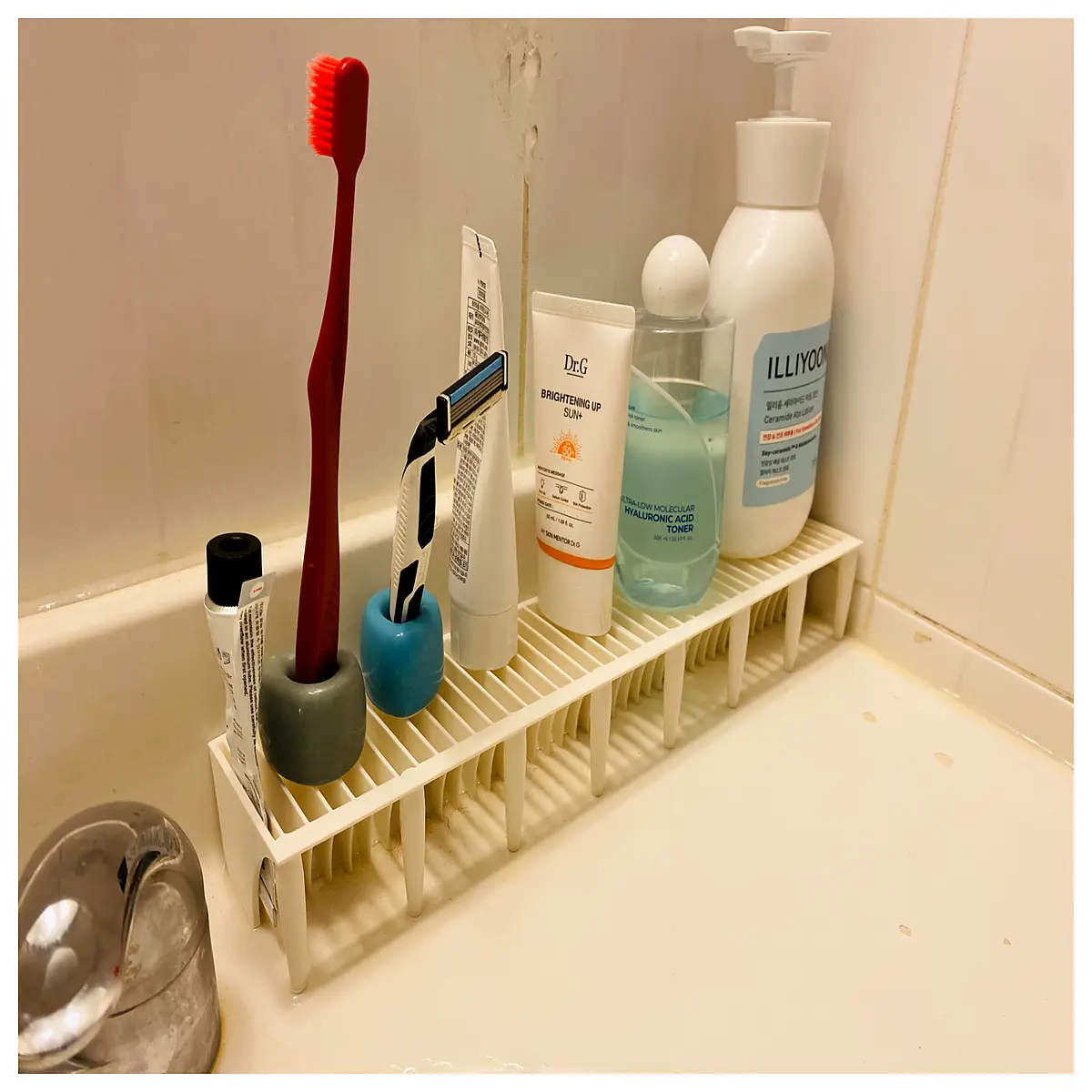 bathroom shower caddy corner shelf hanging organizer for shampoo bottles soap dispenser storage rack