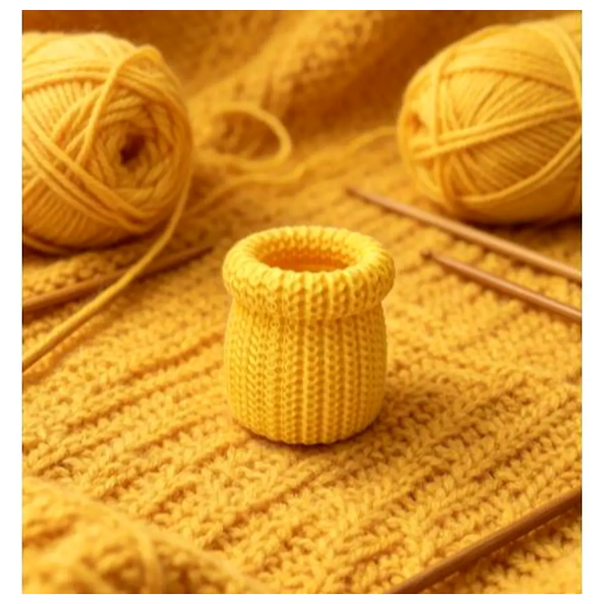 knitted pen holder desk organizer cute yarn cup storage for office supplies