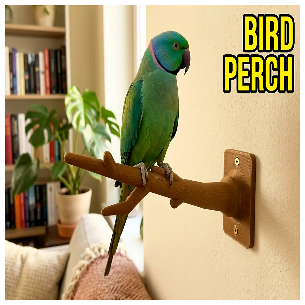 natural wood branch perch for parrots birds cage accessories hanging toy