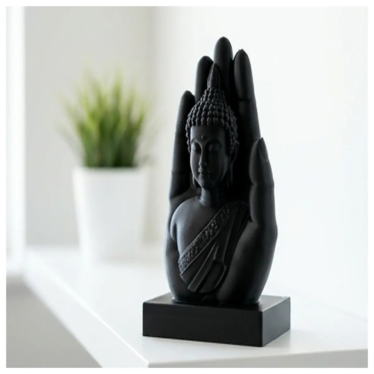 buddha hand sculpture zen meditation decor spiritual home accent piece