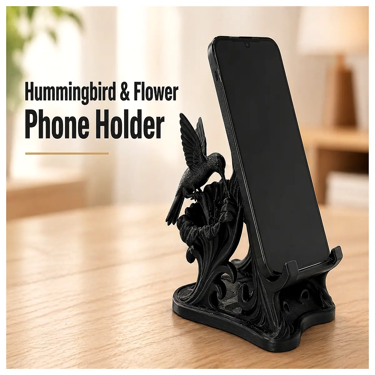 hummingbird flower phone holder cute desktop organizer for