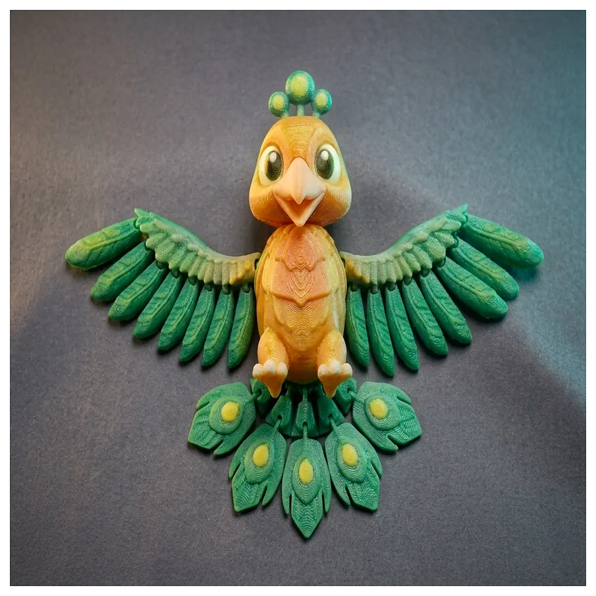 articulated peacock figurine fantasy decor posable bird statue for shelf magical animal ornament home accents