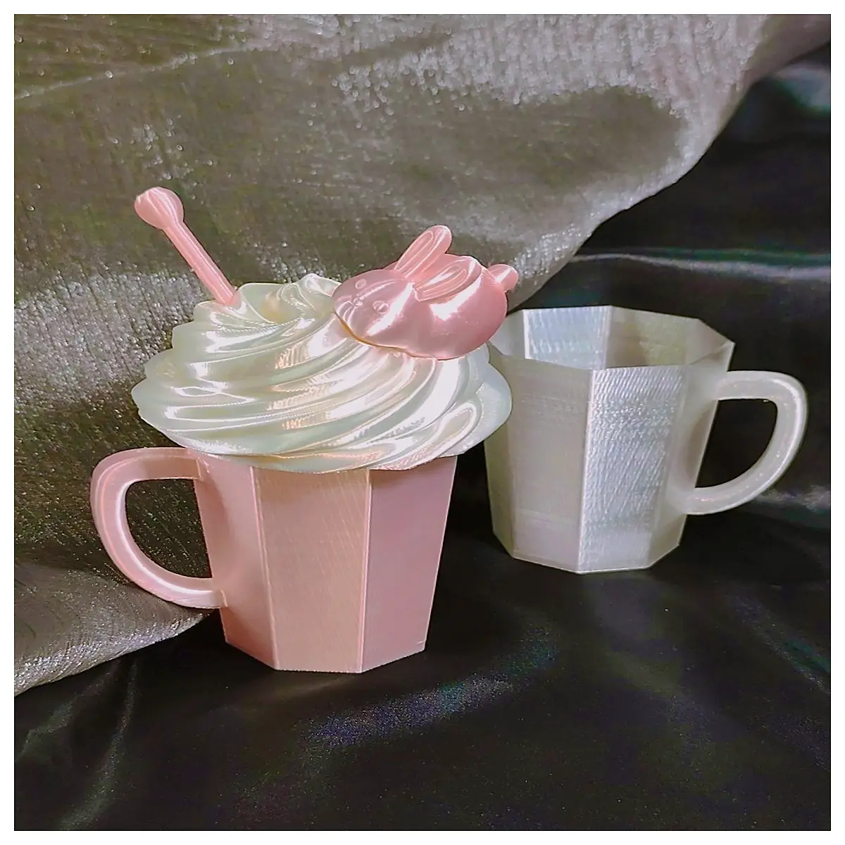 cute bunny milk cream cup desk organizer kawaii stationery storage jar for pens makeup brushes aesthetic room decor gift