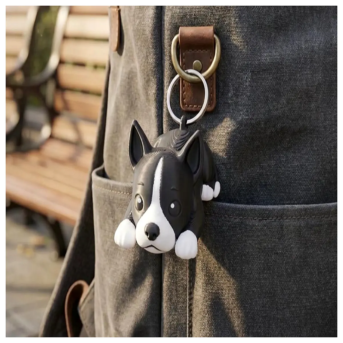 pitbull dog keychain metal pendant for men tough guy gift durable steel bag charm