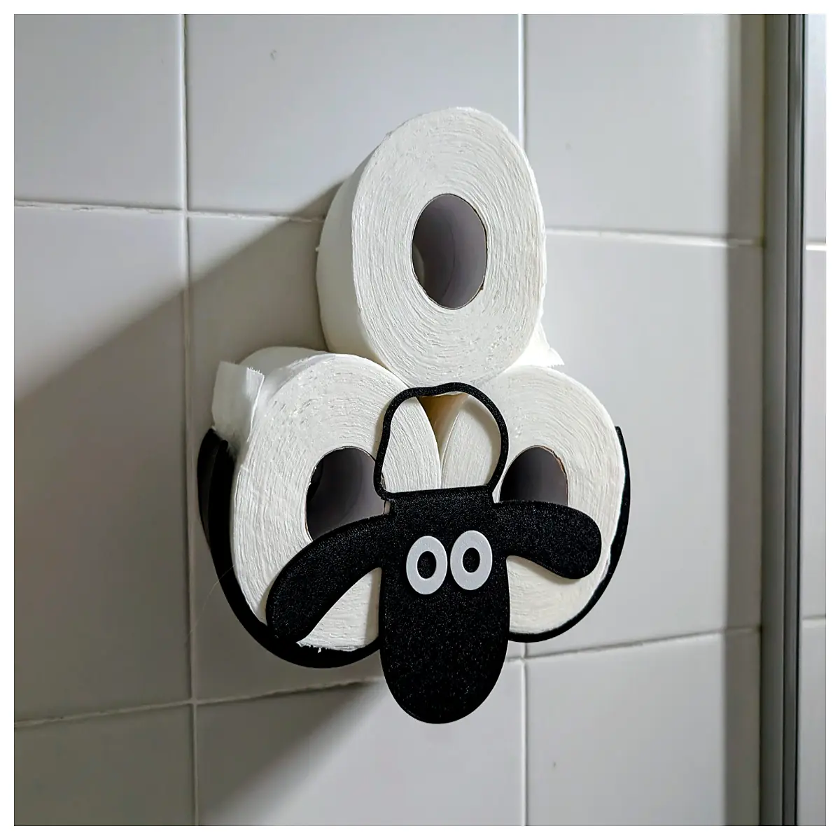 sheep toilet paper holder wall mounted cute bathroom decor roll dispenser