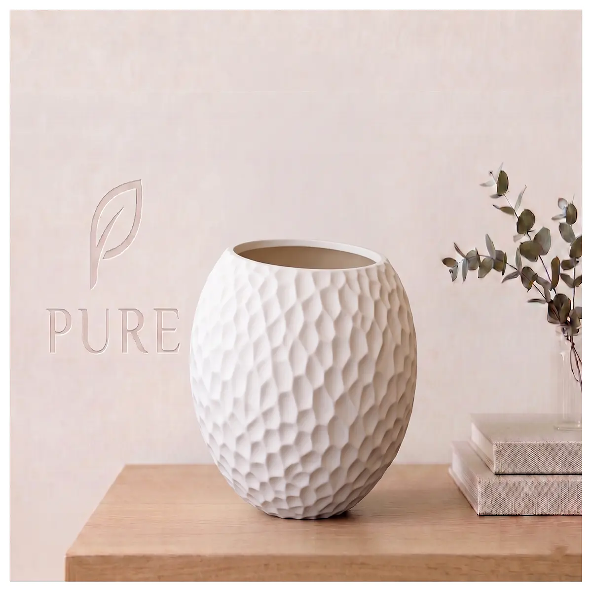 modern minimalist ceramic vase for home decor living room table centerpiece flower holder