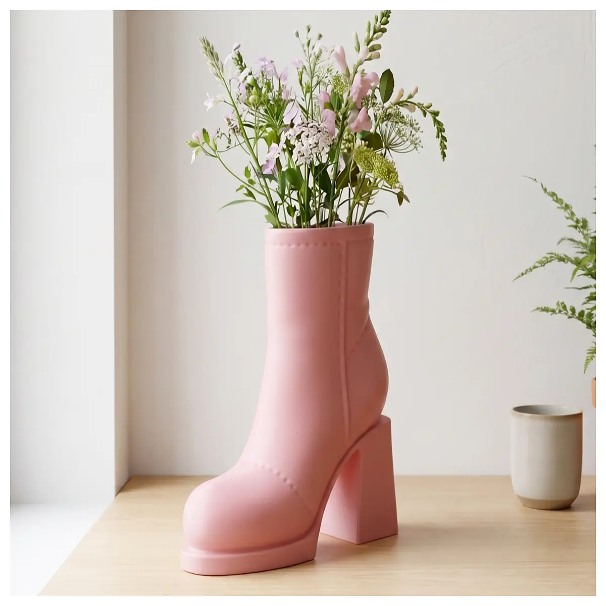 high heel vase pen holder desk organizer makeup brush container shoe shaped storage jar for home office decor