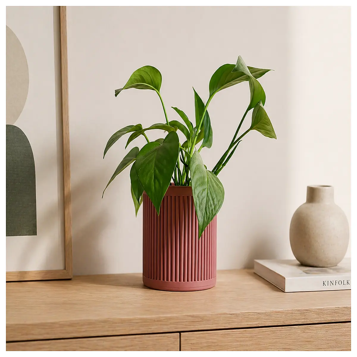 scandinavian style ceramic plant pot minimalist modern indoor planter for succulents home decor