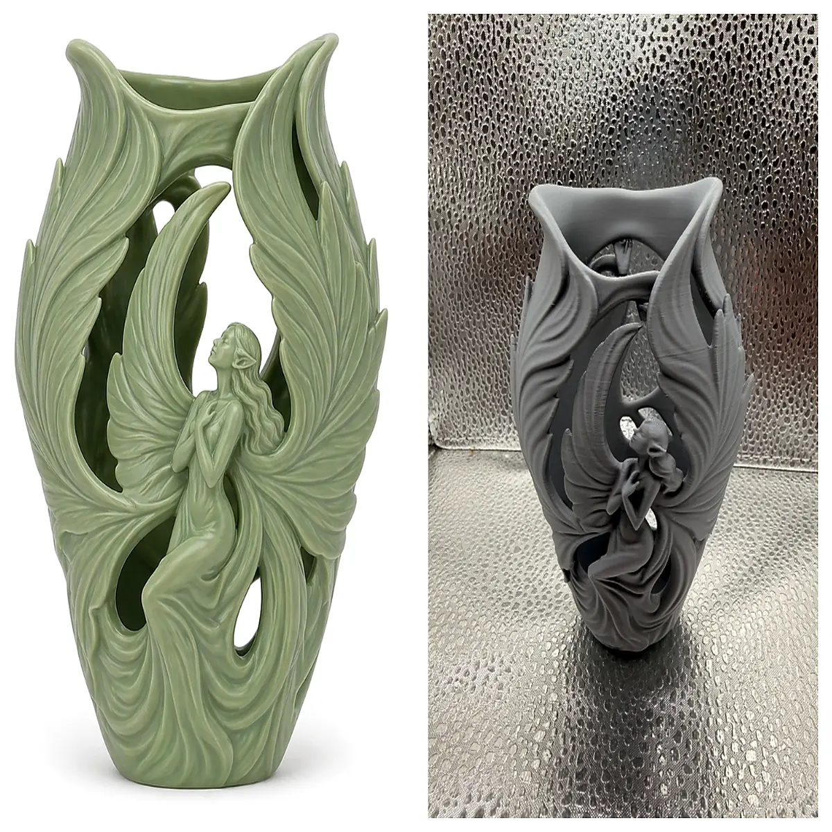 angel wing fairy vase moonlight fantasy nature decor home shelf ornament
