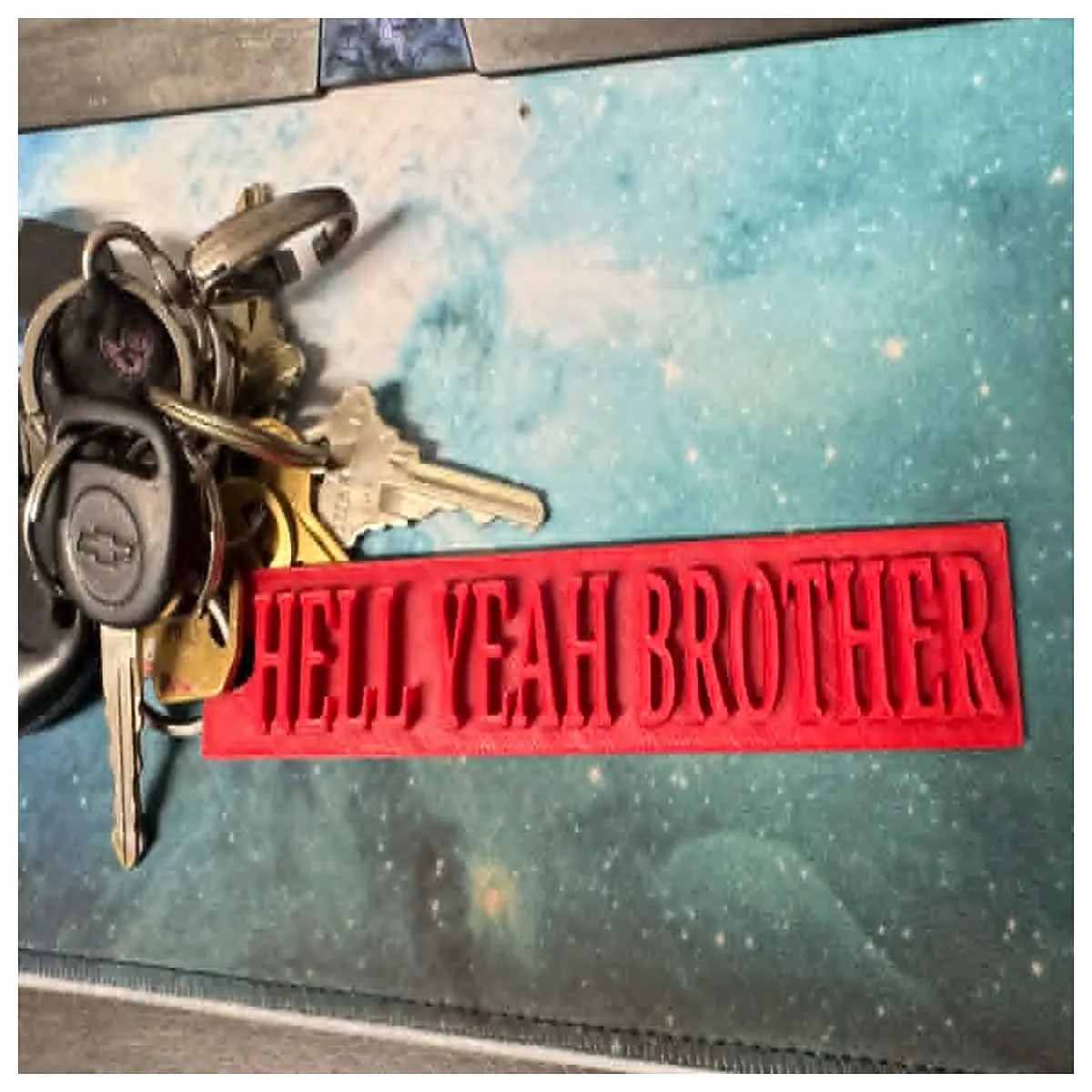 hell yeah brother keychain funny metal biker men best friend dad buddy cool novelty gag present