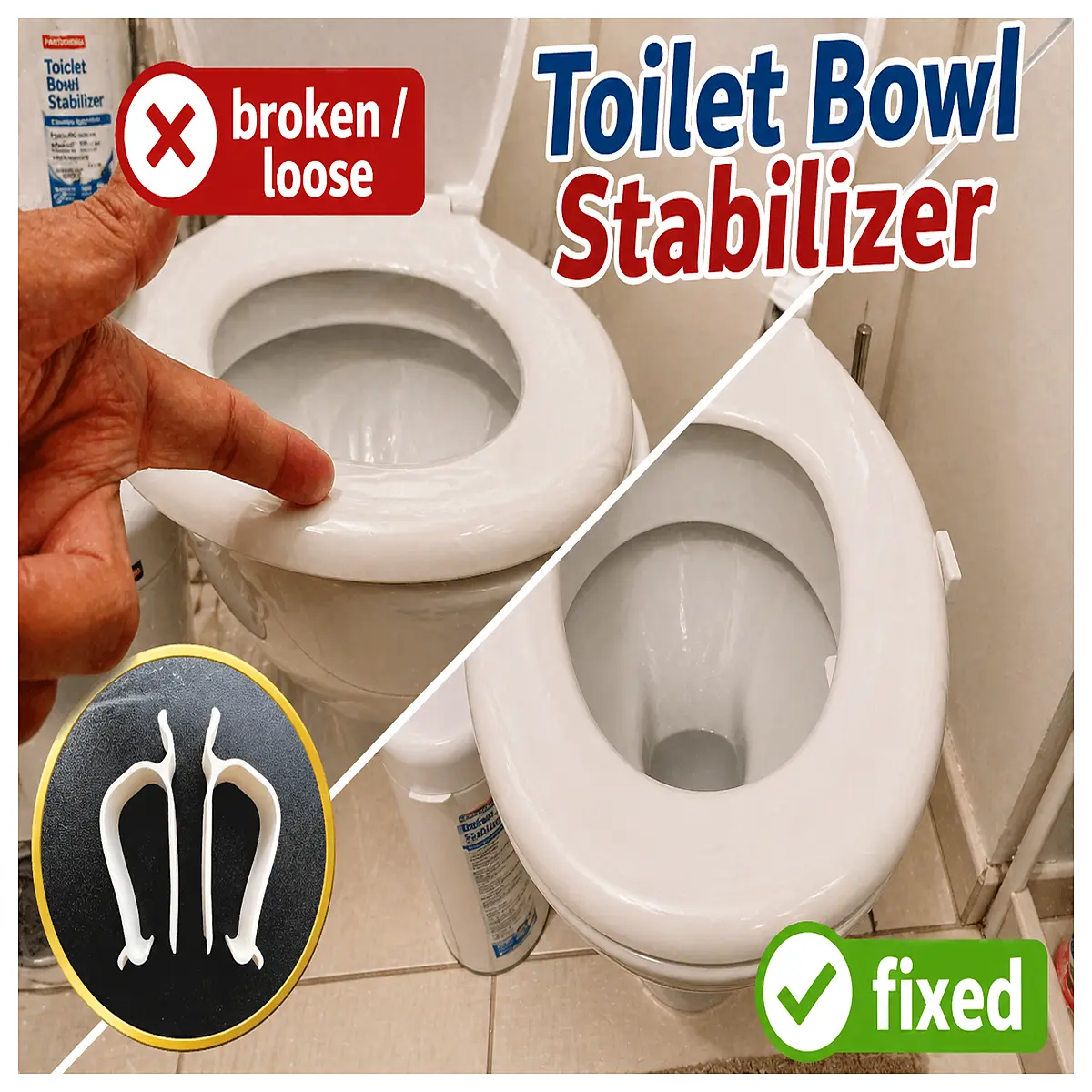 toilet seat stabilizer anti wobble bracket repair for loose lid hinge fixer