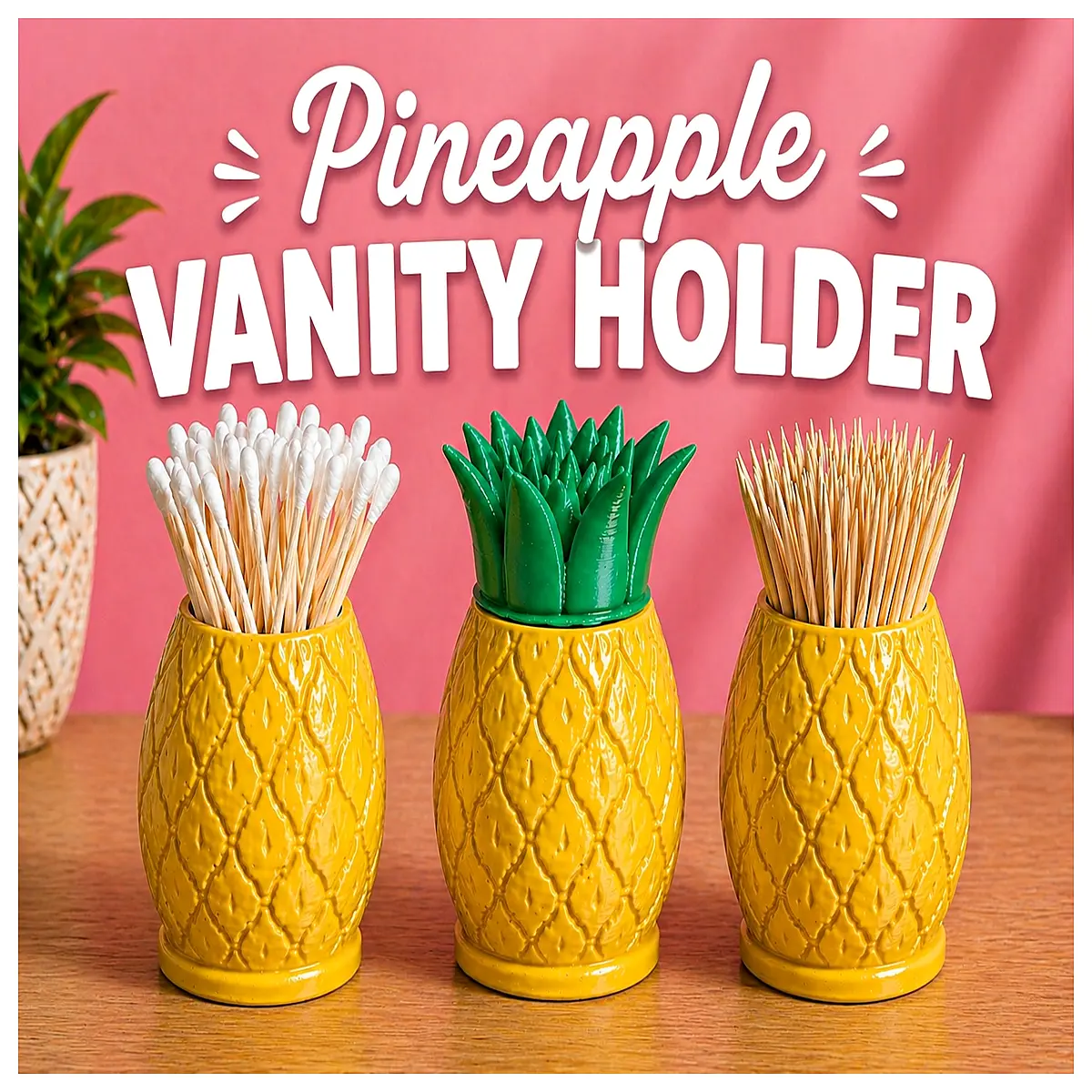 pineapple desk organizer box for makeup brushes and jewelry storage cute vanity tray