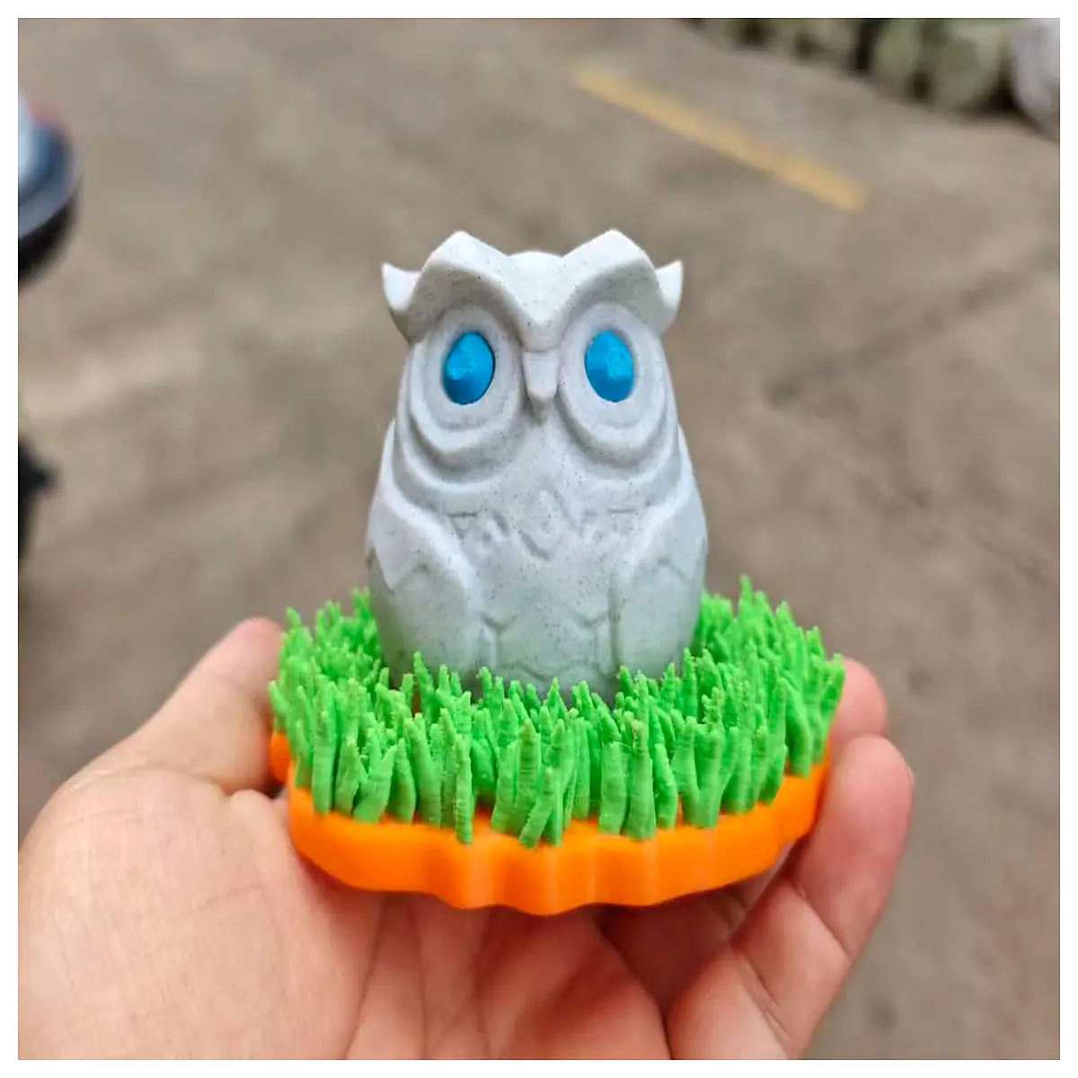 owl statue garden decor stone carving outdoor yard ornament