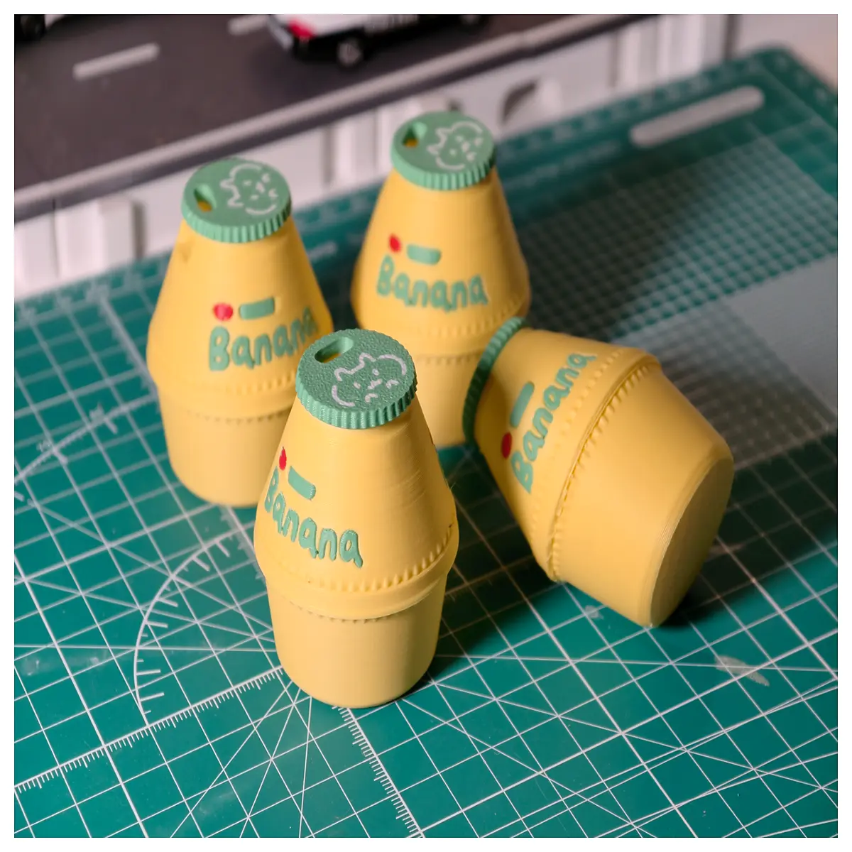 kawaii banana milk keychain cute convenience store aesthetic bag charm stationery accessory