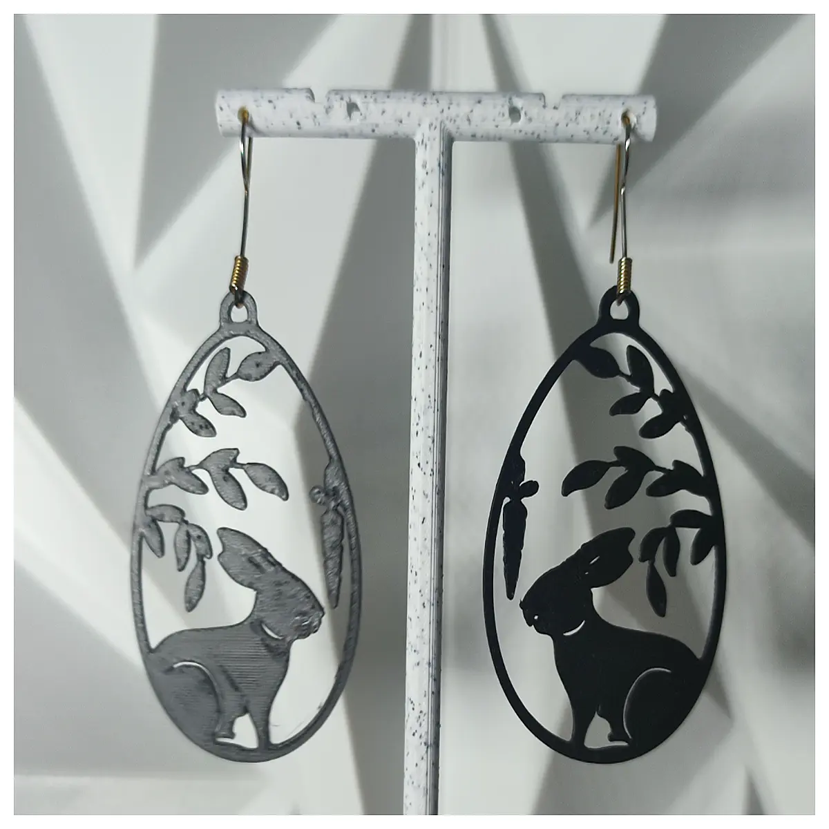 cute bunny rabbit earrings for women garden theme silver stud jewelry nature lover gift