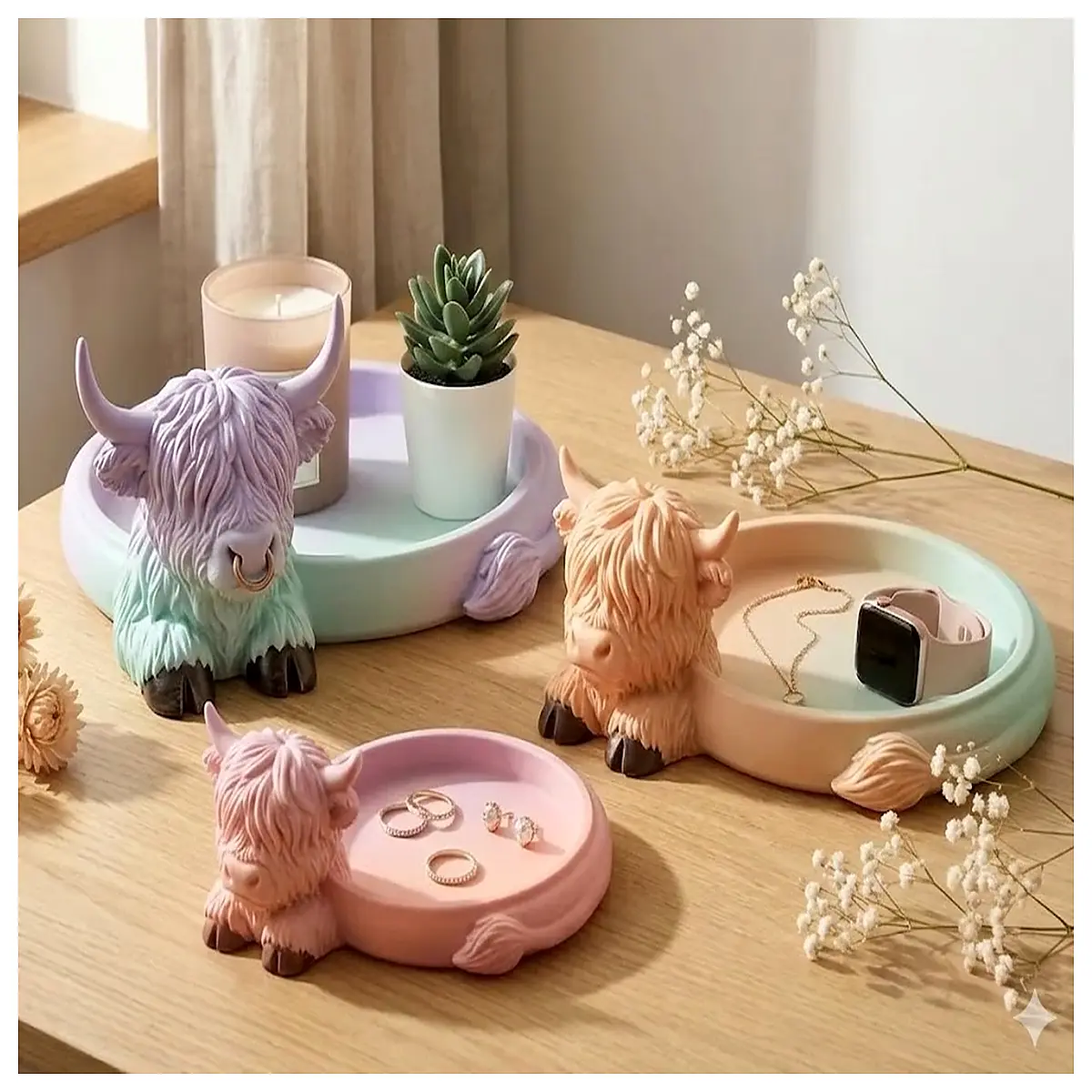 cute cow shaped storage organizer box for desk kitchen pantry bathroom vanity cute animal aesthetic home decor