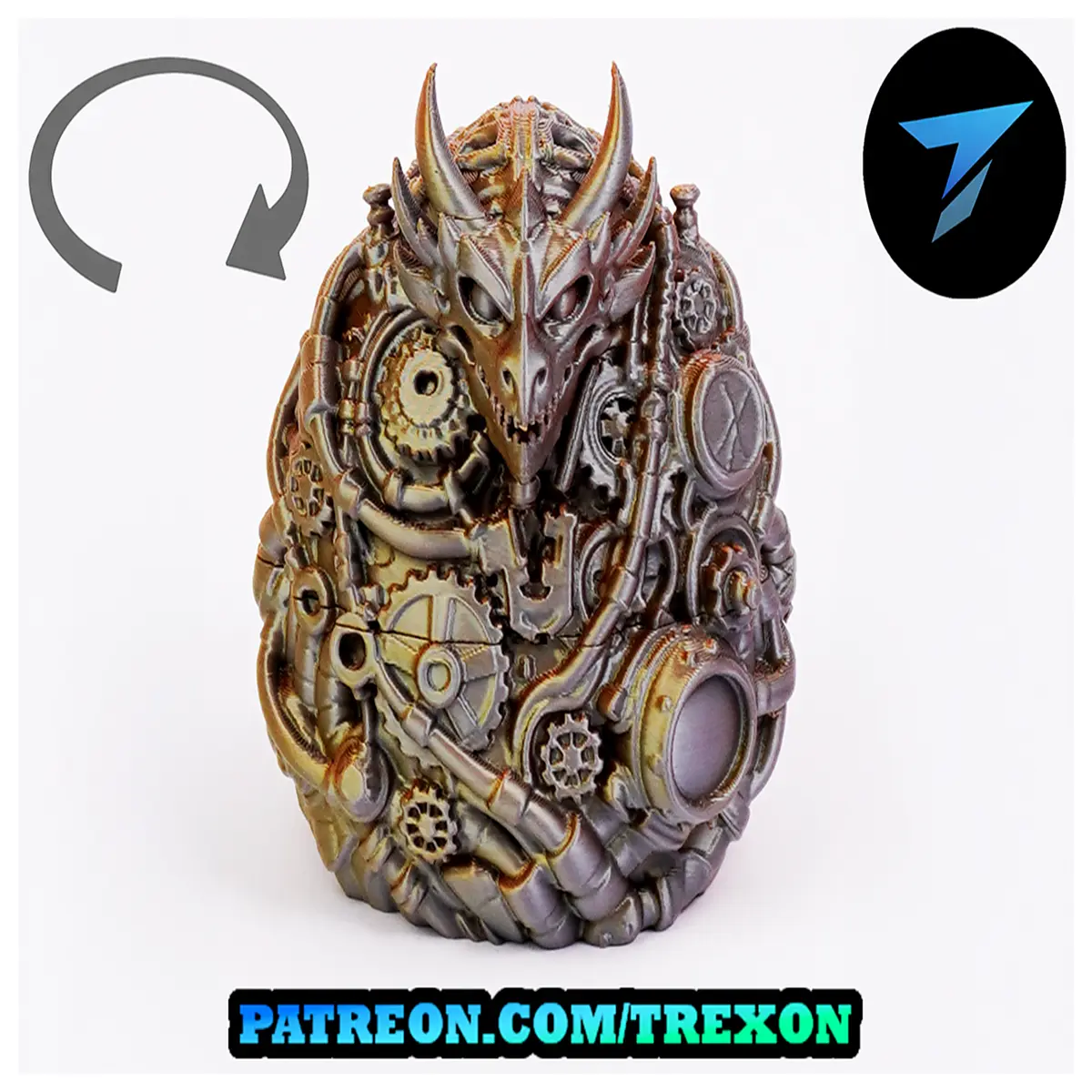 steampunk dragon egg box storage case vintage industrial jewelry organizer fantasy collectors